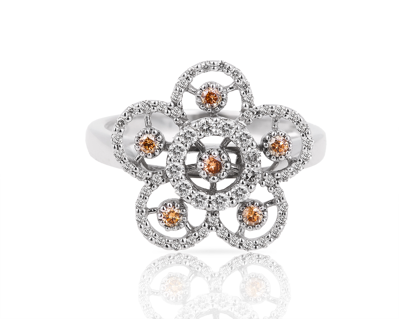 Интересное золотое кольцо с бриллиантами 0.48ct 180418/11