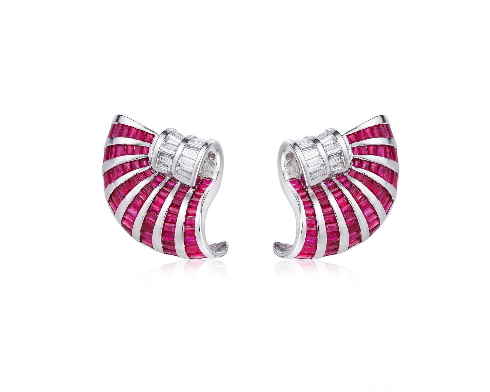 Золотые серьги с рубинами 4.62ct и бриллиантами 1.44ct 150226/3