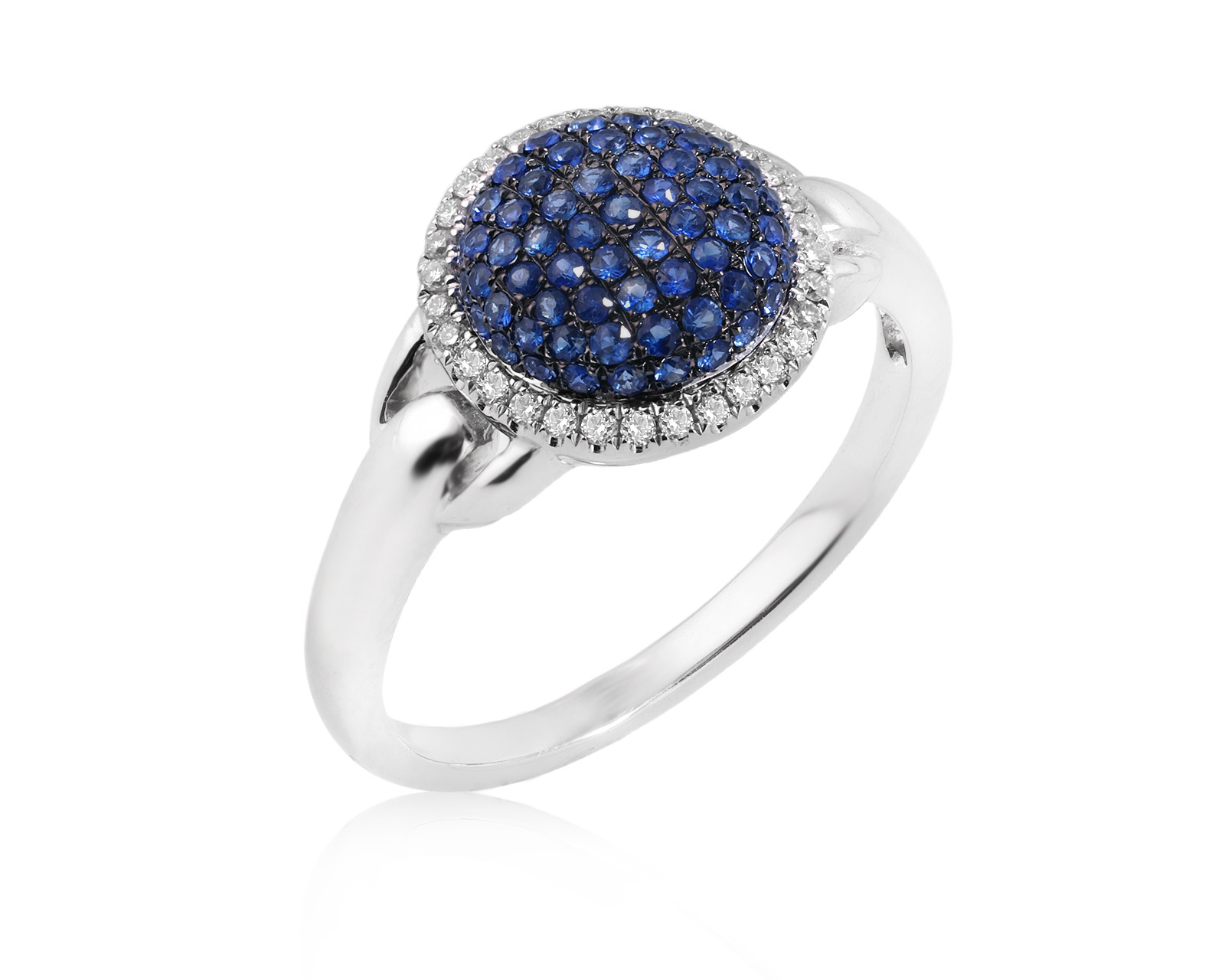 Золотое кольцо с сапфирами 0.46ct и бриллиантами 0.12ct 231025/7