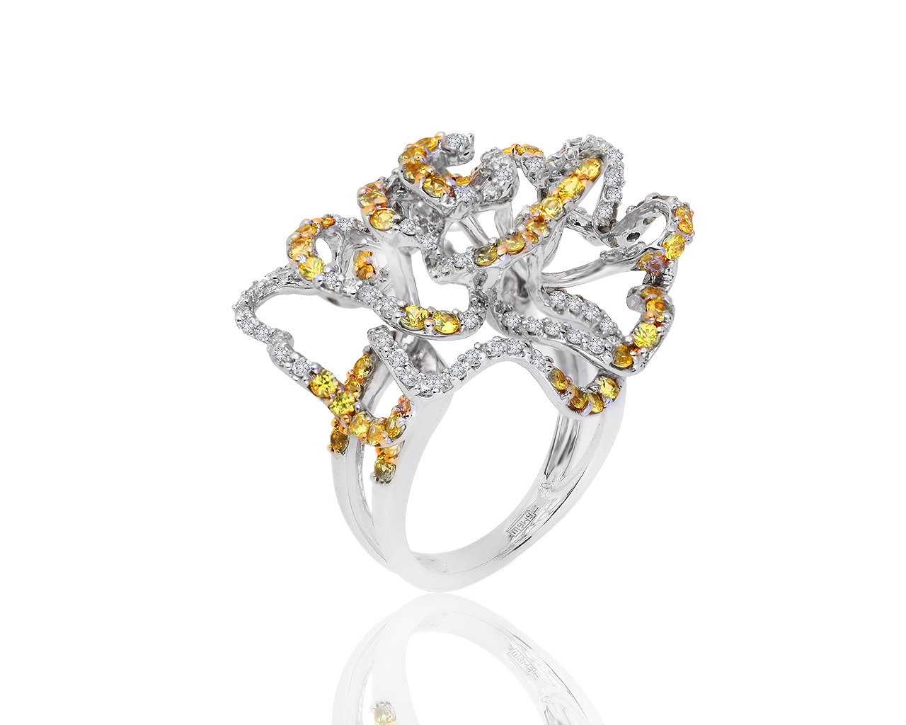 Изумительное золотое кольцо с сапфирами и бриллиантами 1.03ct 100719/2