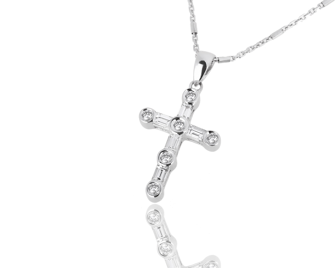 Золотая подвеска-крестик с бриллиантами 0.30ct 310718/8