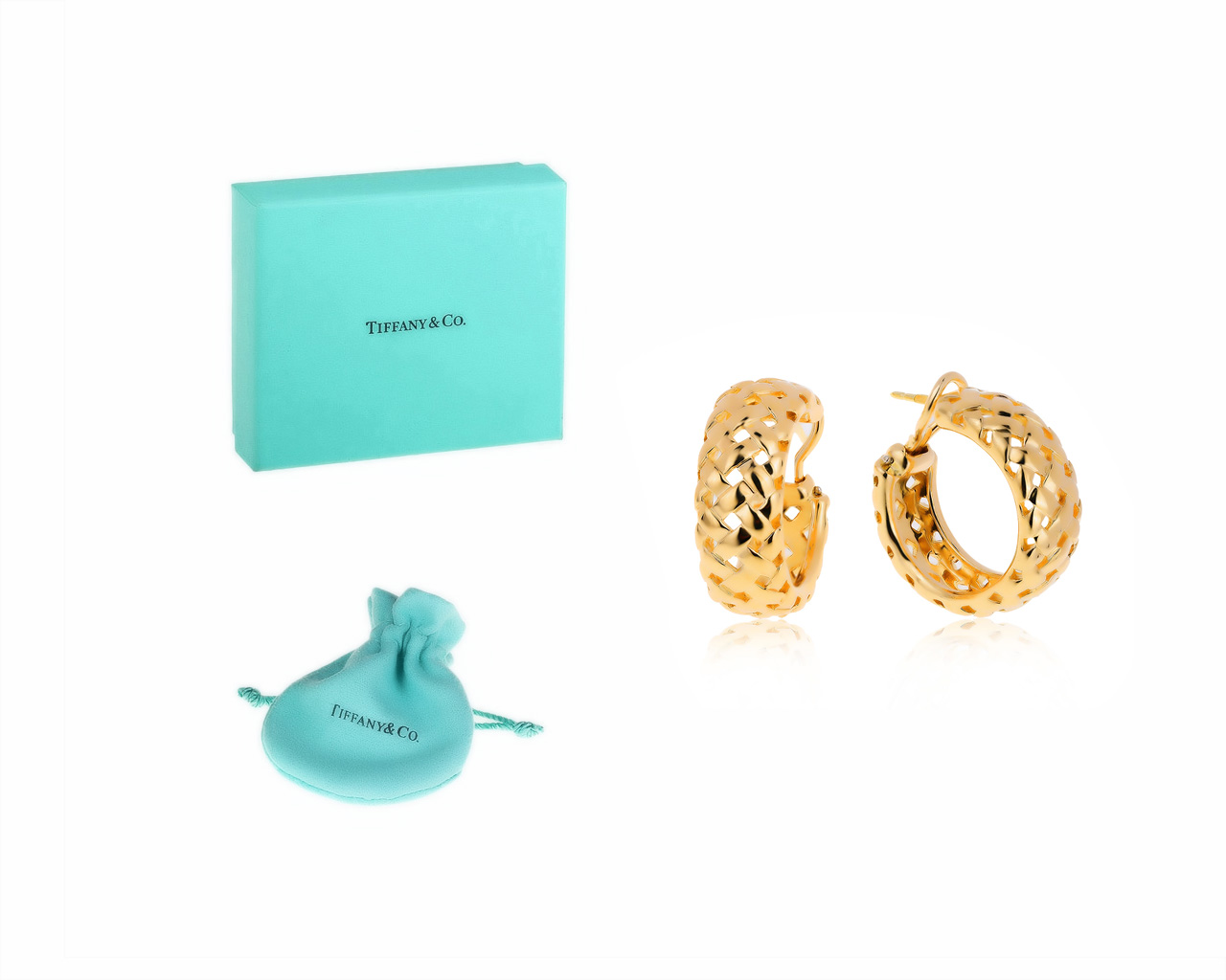 Оригинальные золотые серьги Tiffany&Co