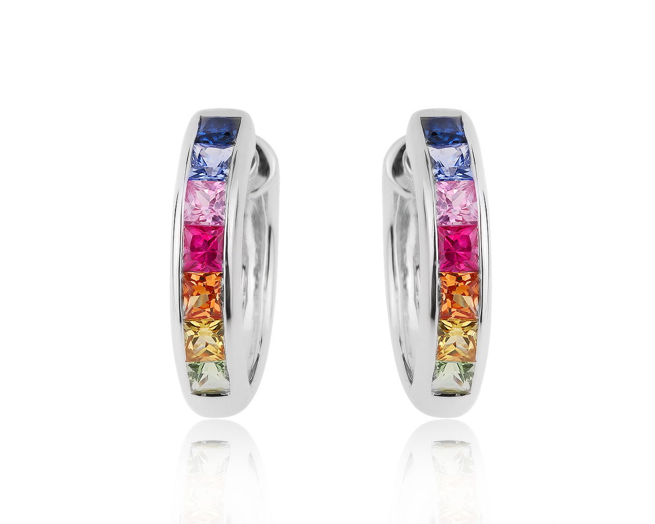 Коктейльные золотые серьги с сапфирами 1.68ct 140720/1