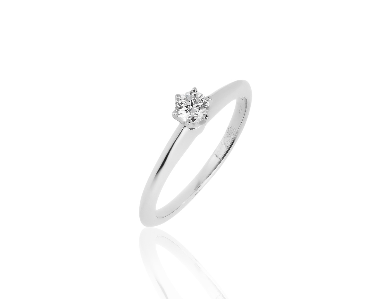 Оригинальное платиновое кольцо с бриллиантом 0.20ct Tiffany&Co 251019/19