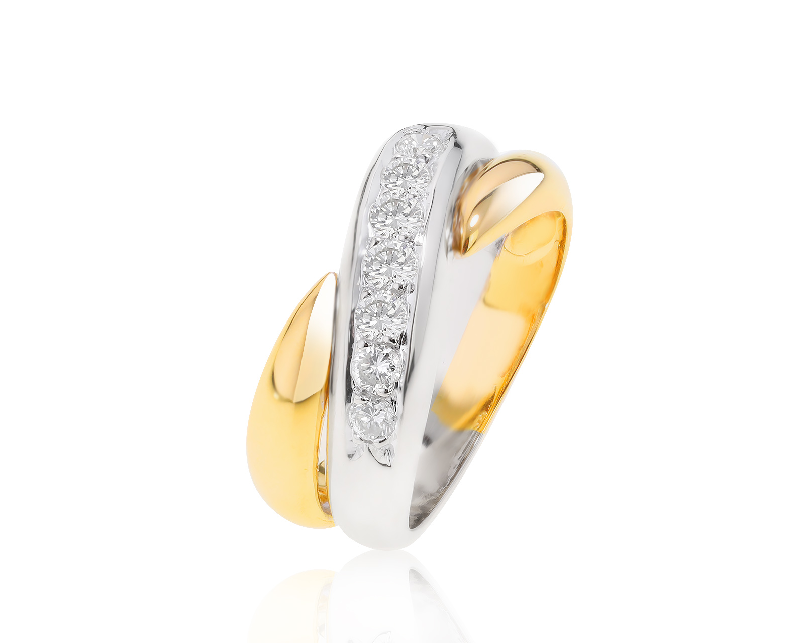 Стильное золотое кольцо с бриллиантами 0.46ct