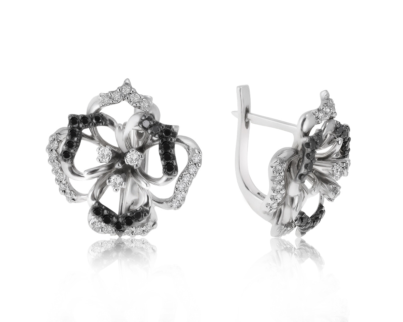 Прекрасные золотые серьги с бриллиантами 0.96ct 230321/2