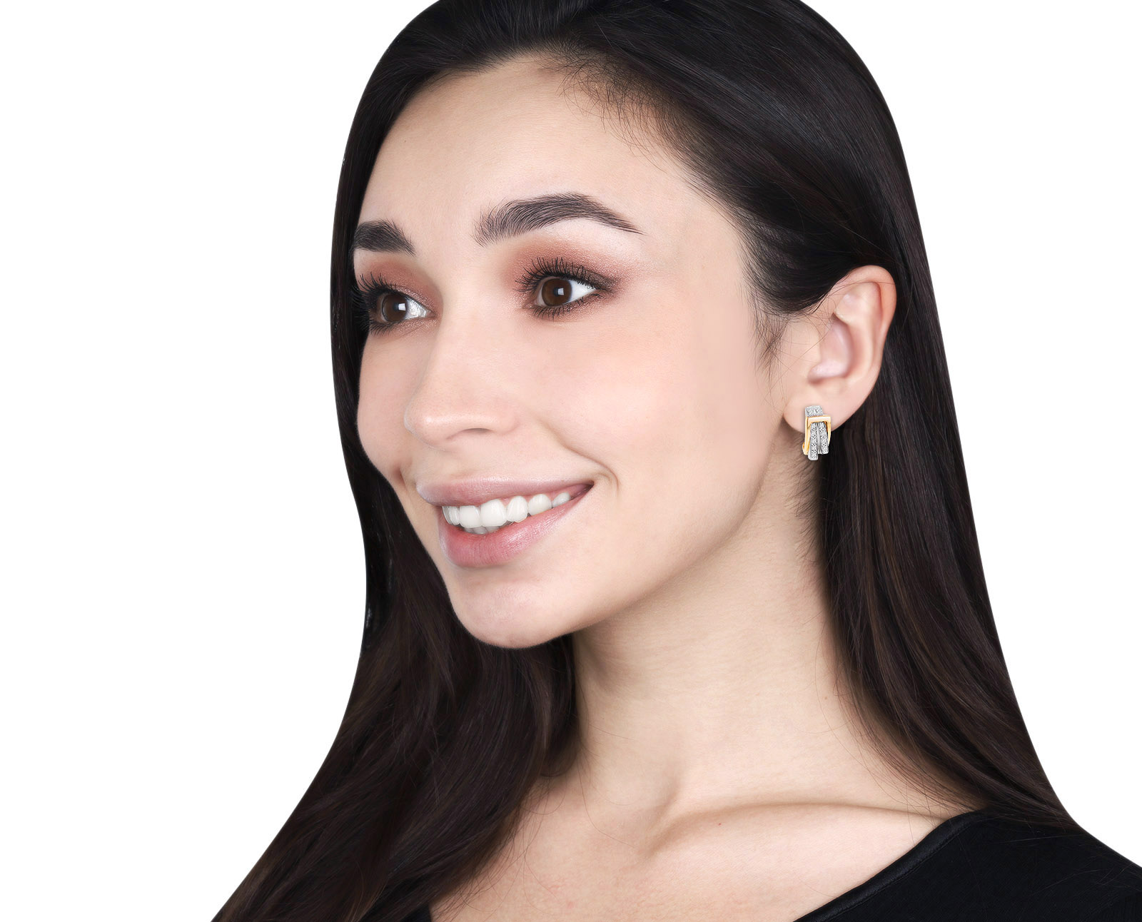 Оригинальные золотые серьги Guy Laroche