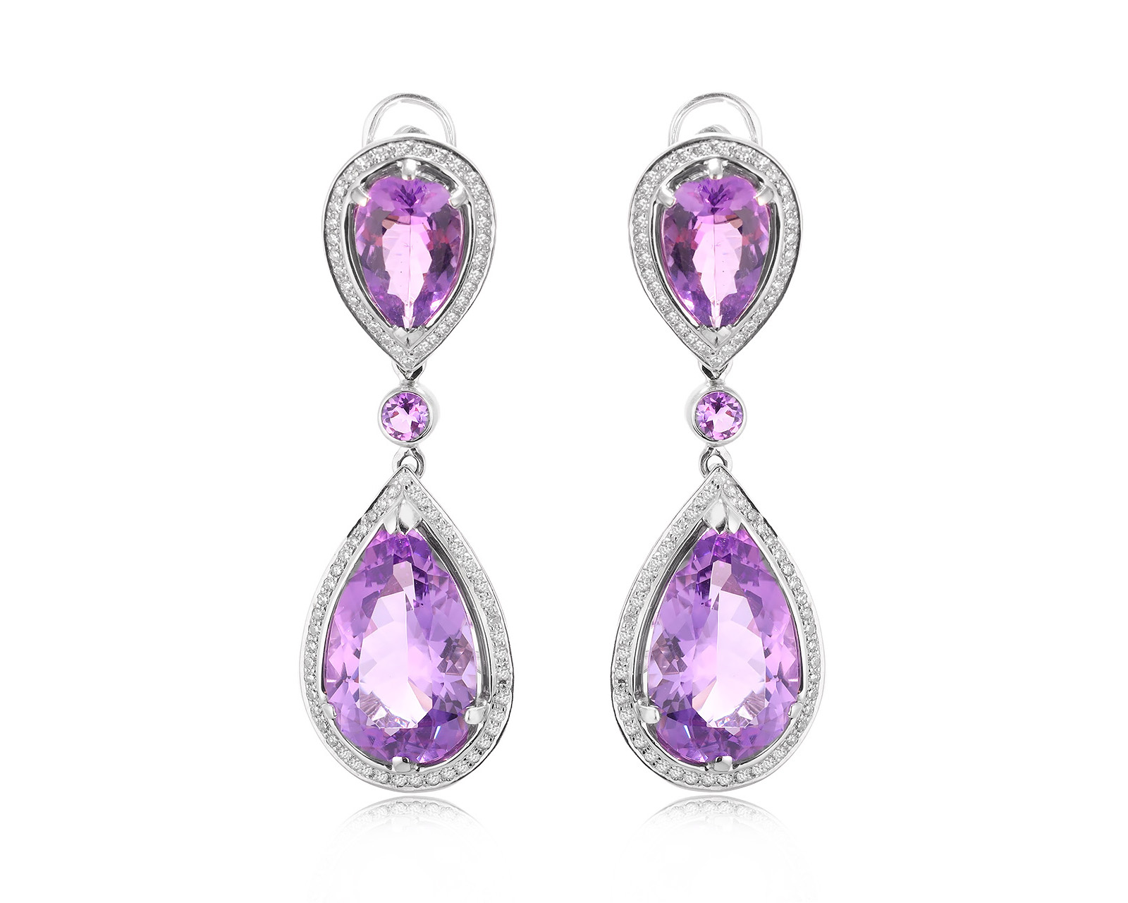 Оригинальные золотые серьги с аметистами 18.96ct Constantin Artmayer 050326/КМ325