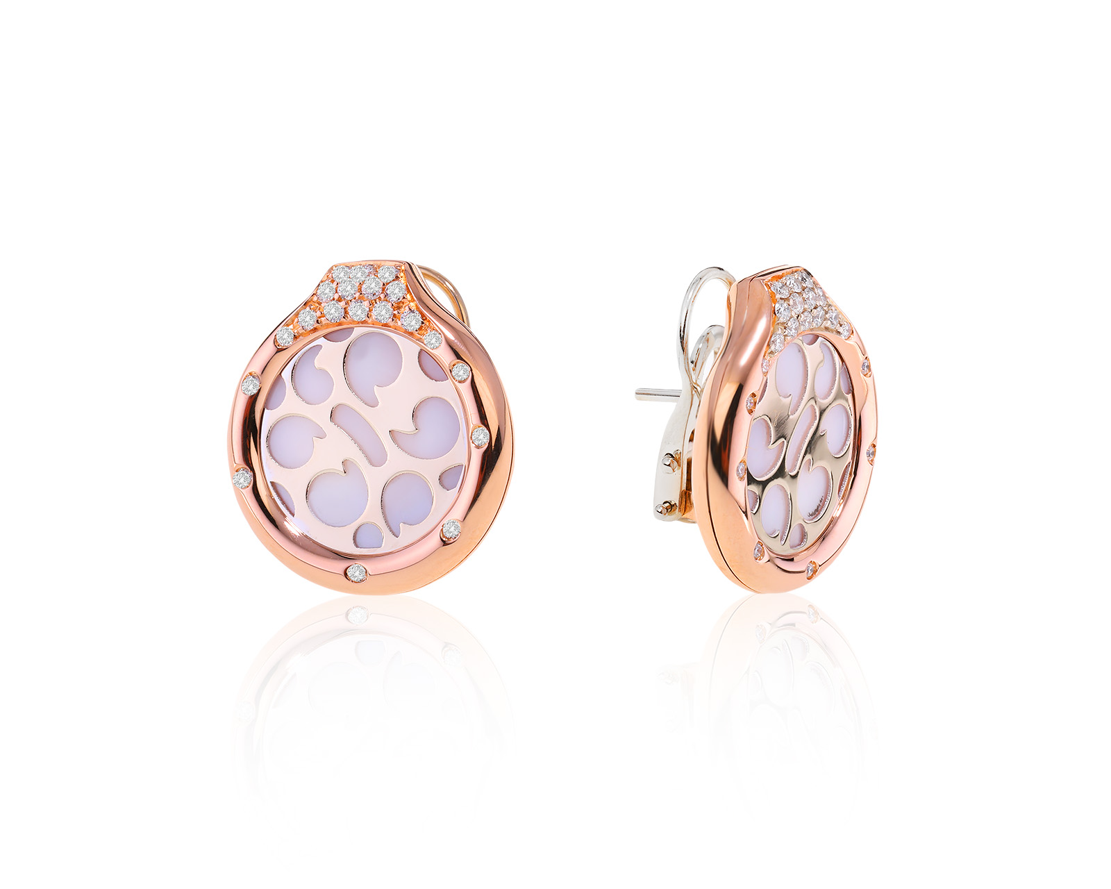 Оригинальные золотые серьги с перламутром Korloff 030823/1