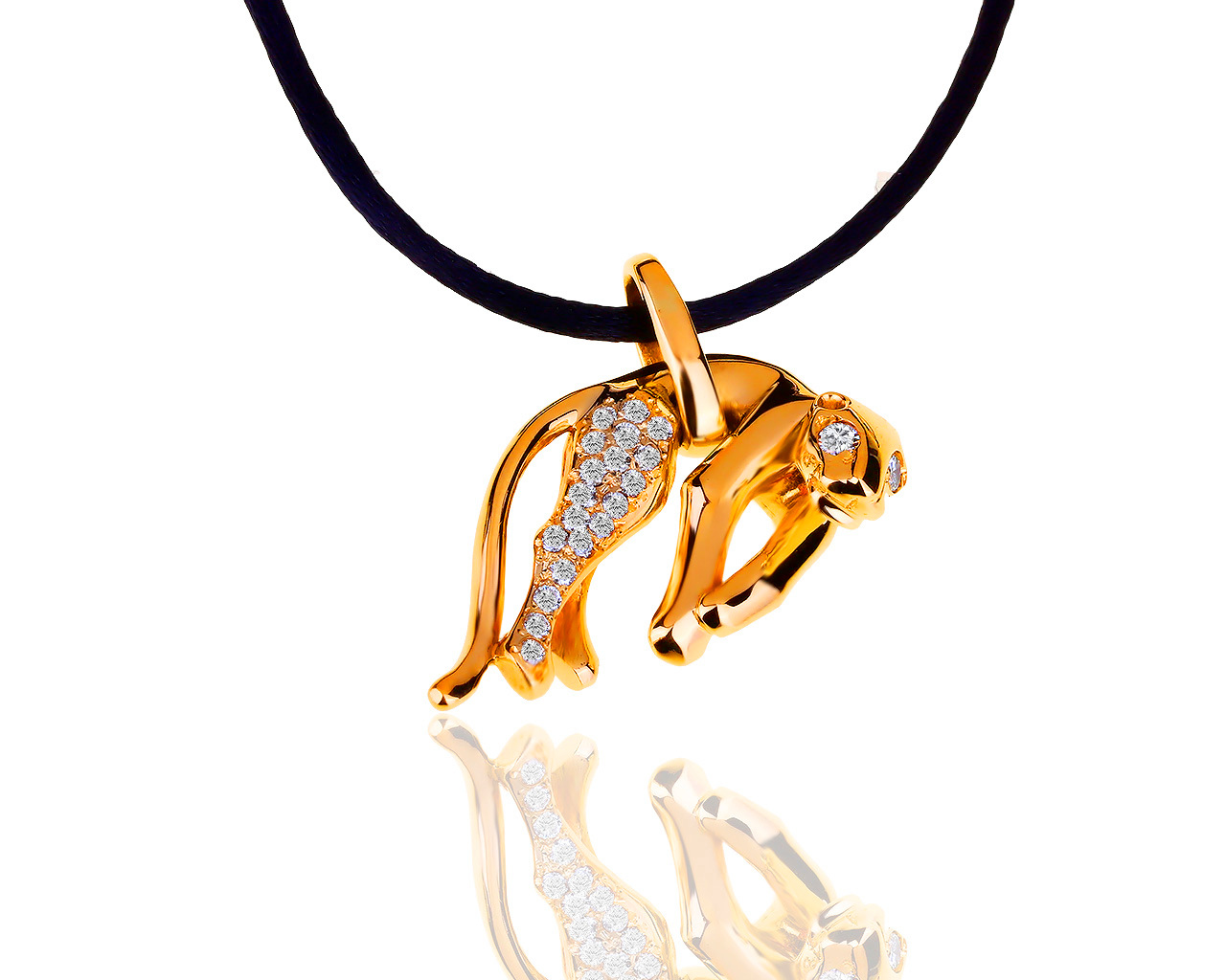 Необычная золотая подвеска с бриллиантами 0.53ct 150619/2