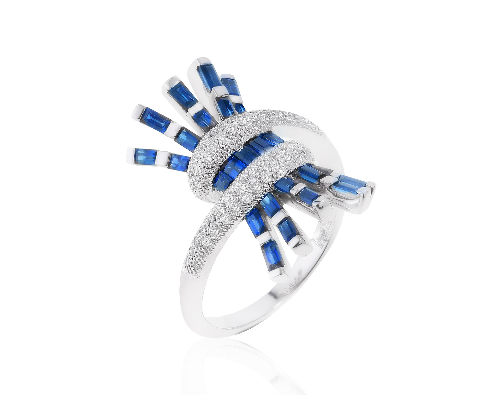 Красивое золотое кольцо с сапфирами 0.62ct 140922/7