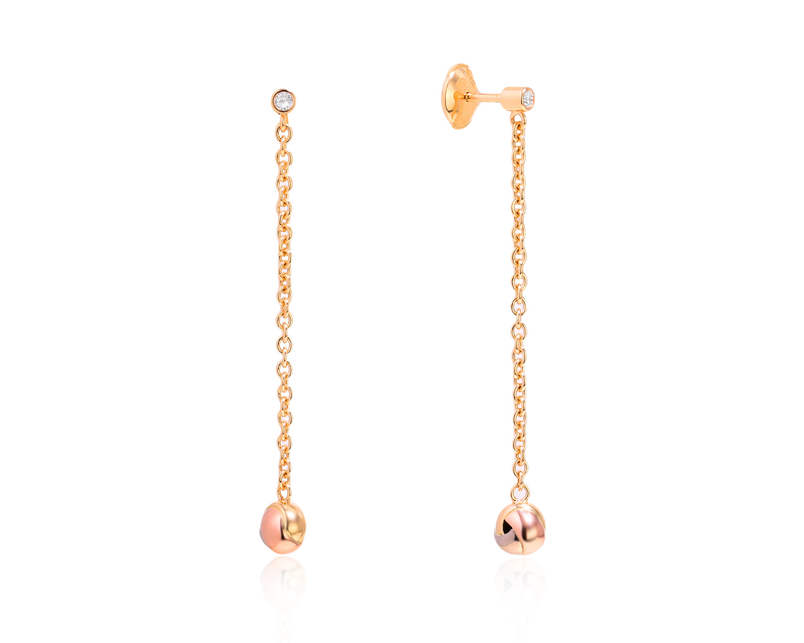 Оригинальные золотые серьги Cartier Trinity