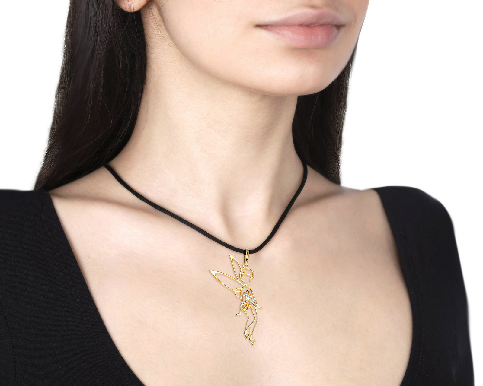 Золотой кулон с бриллиантами 0.10ct