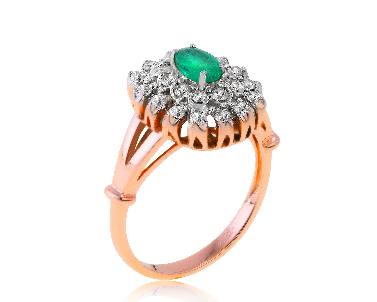 Престижное золотое кольцо с изумрудом 0.35ct 160421/7