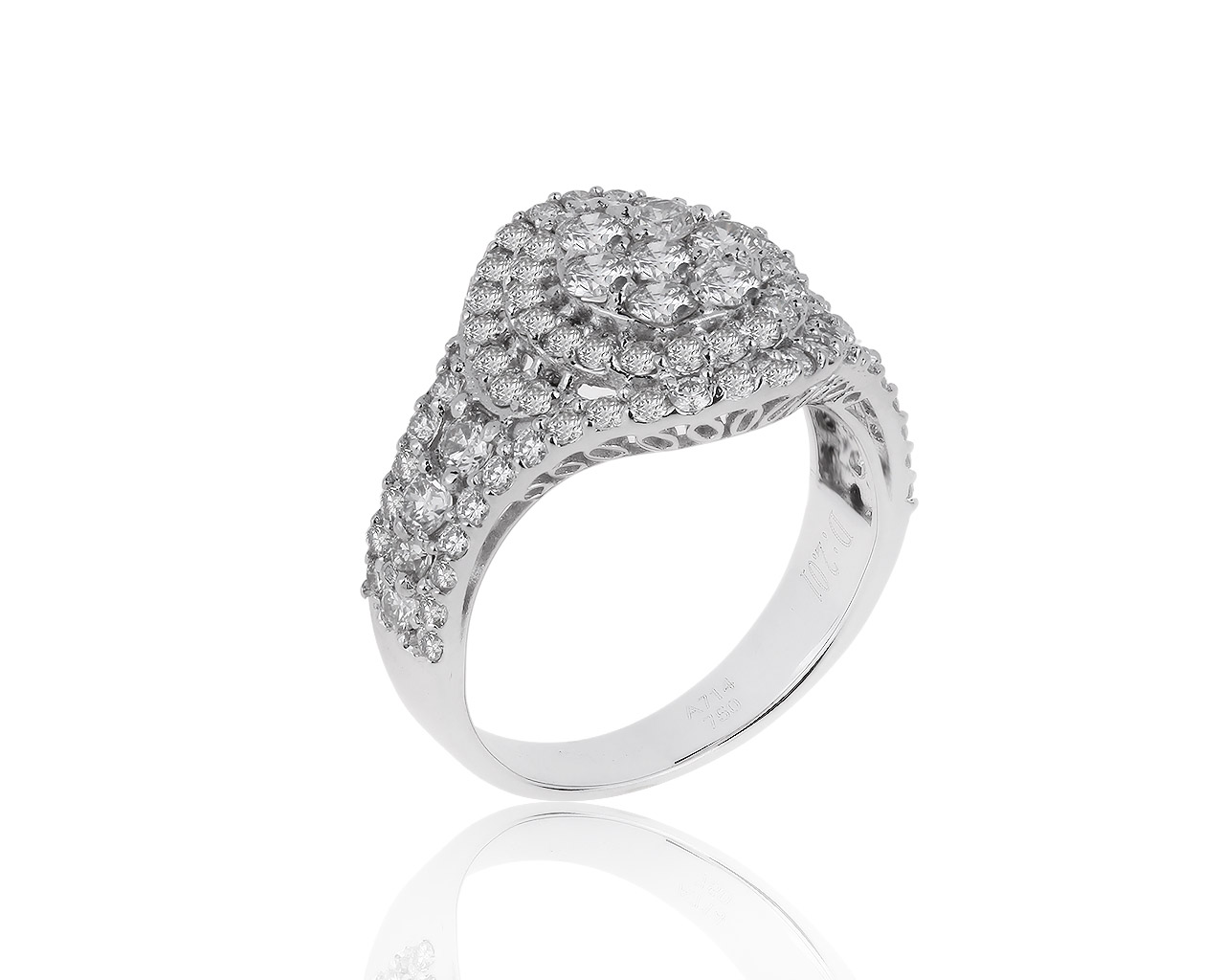 Престижное золотое кольцо с бриллиантами 2.01ct 070220/1