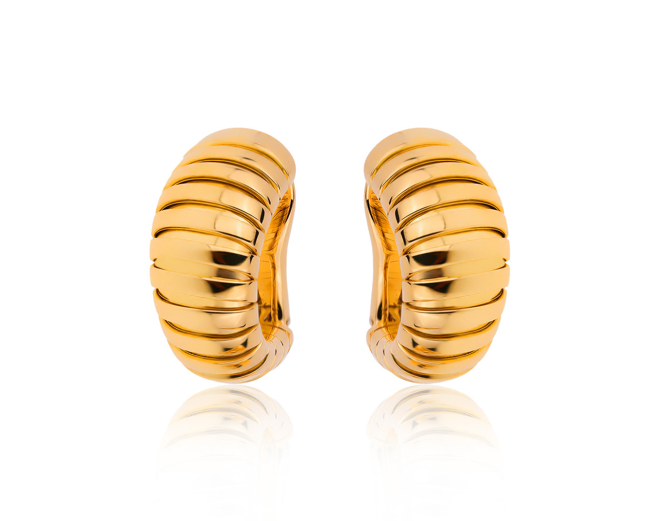 Оригинальные золотые серьги Bvlgari Tubogas 010920/2
