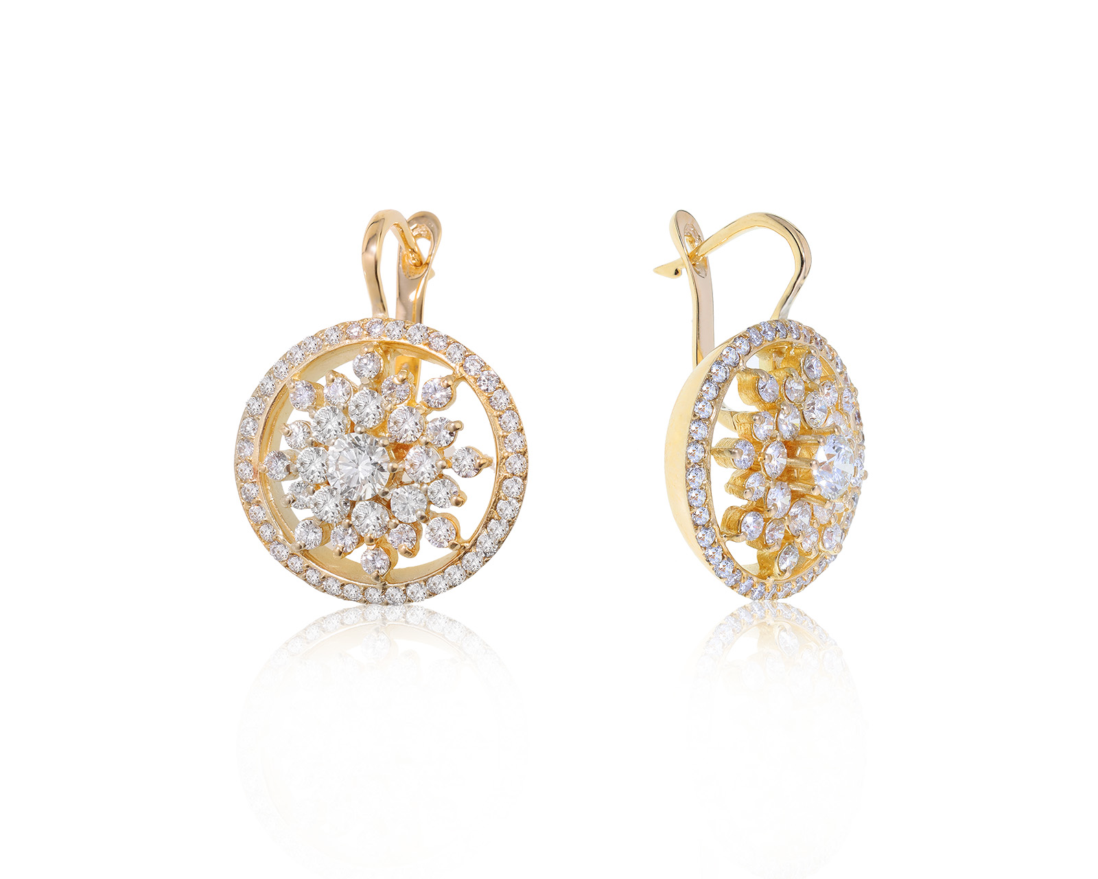 Потрясающие золотые серьги с бриллиантами 4.07ct 180223/3