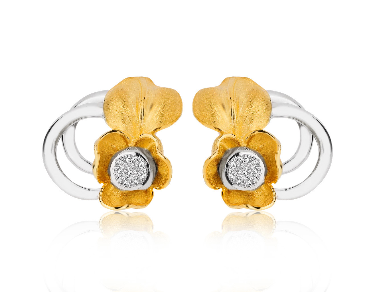 Оригинальные золотые серьги с бриллиантами 0.22ct Annamaria Cammilli 240820/6