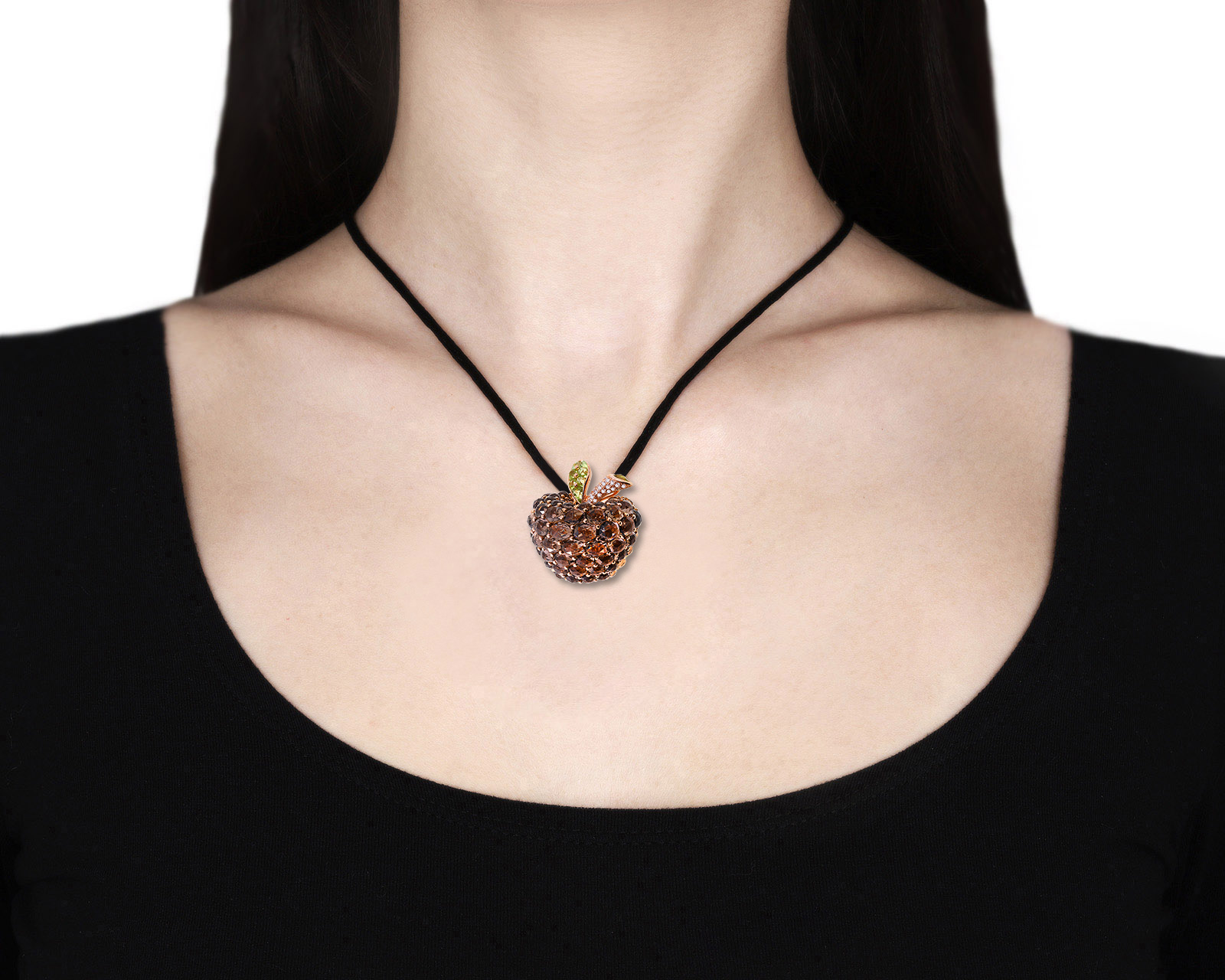 Притягательный золотой кулон-брошь с кварцами 21.34ct