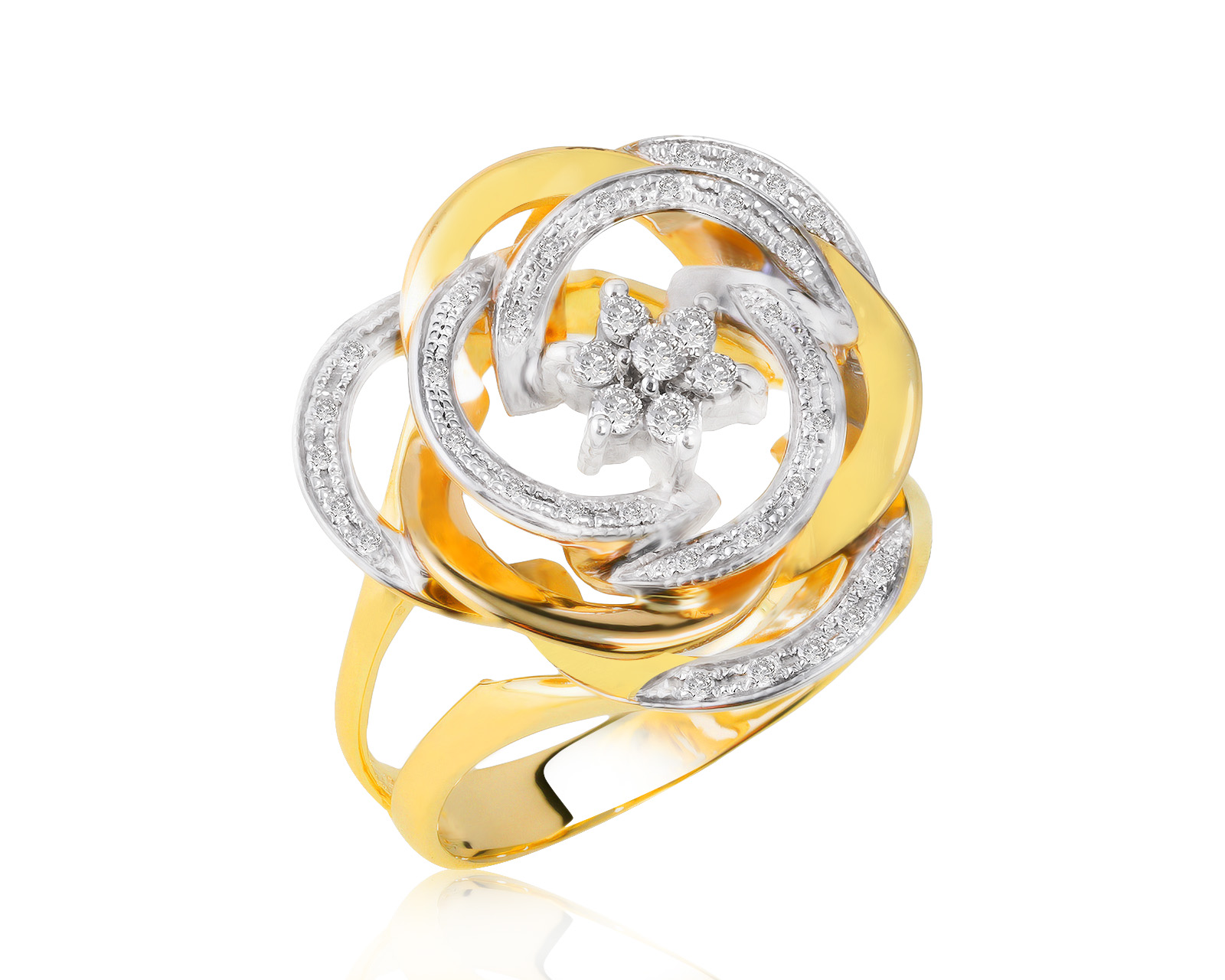 Притягательное золотое кольцо с бриллиантами 0.22ct