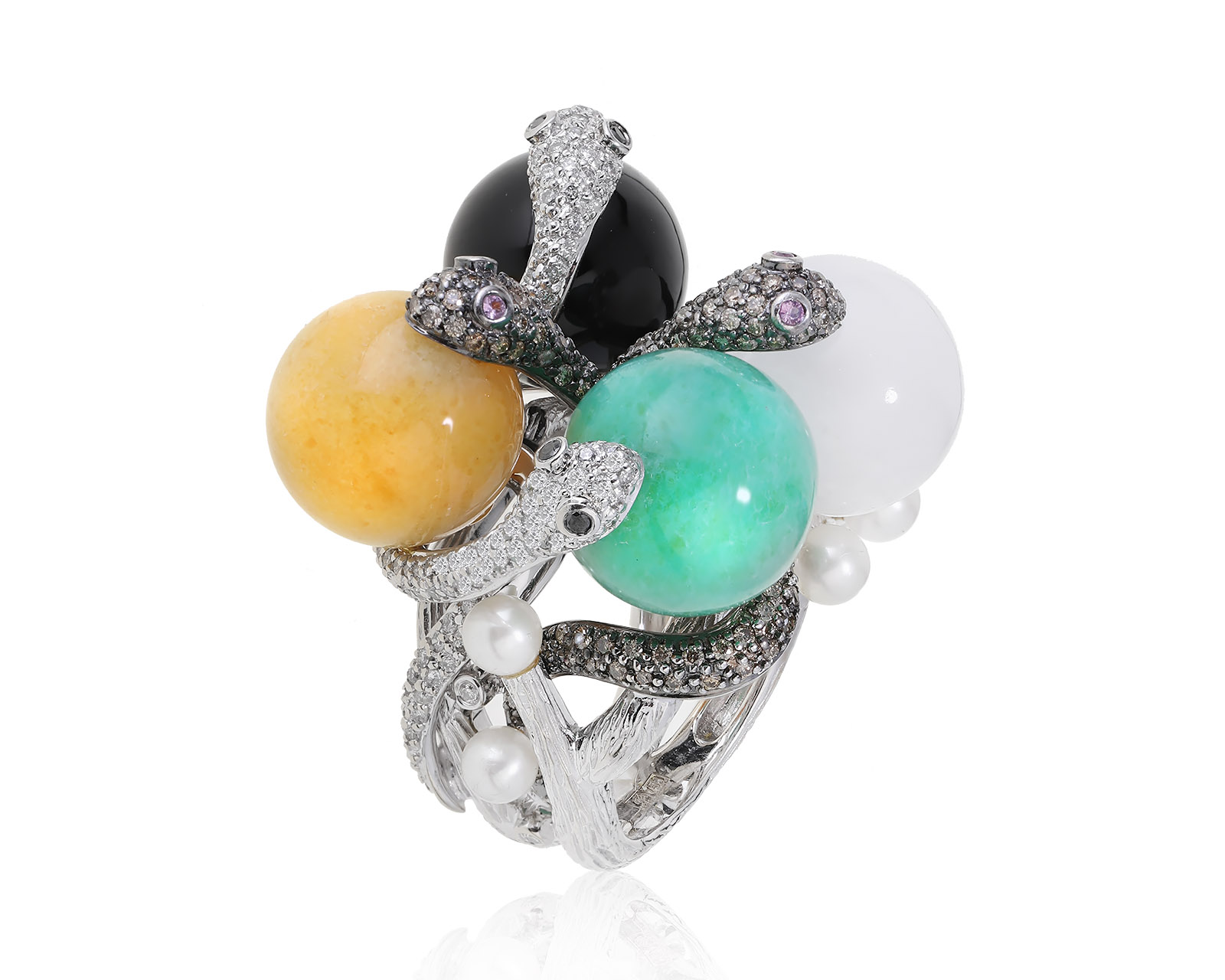 Оригинальное золотое кольцо с халцедонами 45.20ct British Academy of Jewellery 170922/3 Оригинальное золотое кольцо с халцедонами 45.20ct British Academy of Jewellery 170922/3