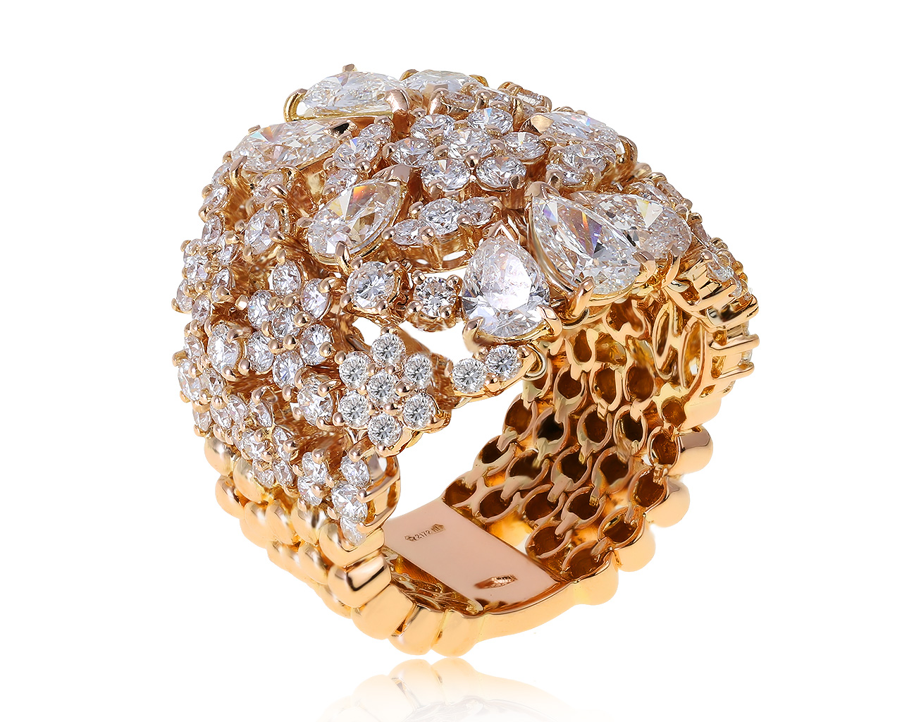 Оригинальное золотое кольцо с бриллиантами 5.94ct Zydo