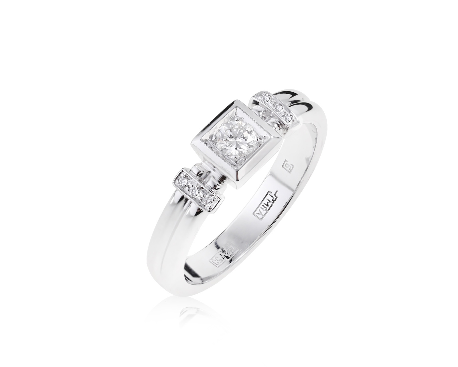 Модное золотое кольцо с бриллиантами 0.20ct 260222/7