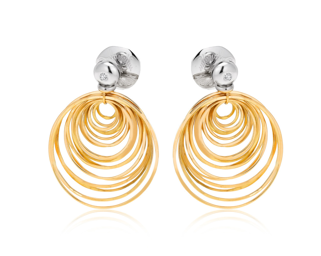 Оригинальные золотые серьги с бриллиантами 0.06ct Orlando Orlandini 021220/3