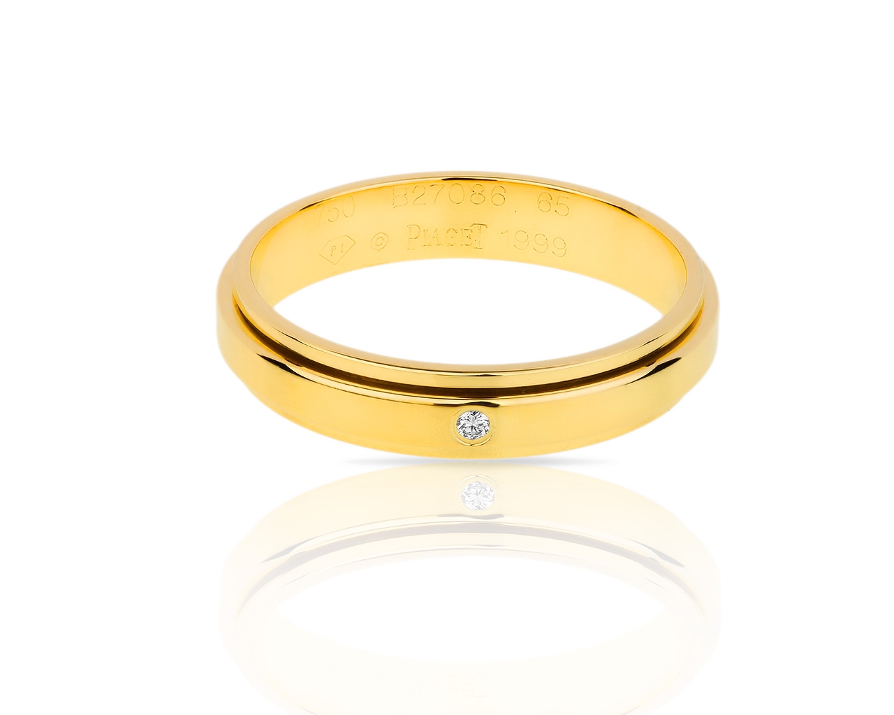 Оригинальное золотое кольцо с бриллиантом Piaget Possession 020318/11