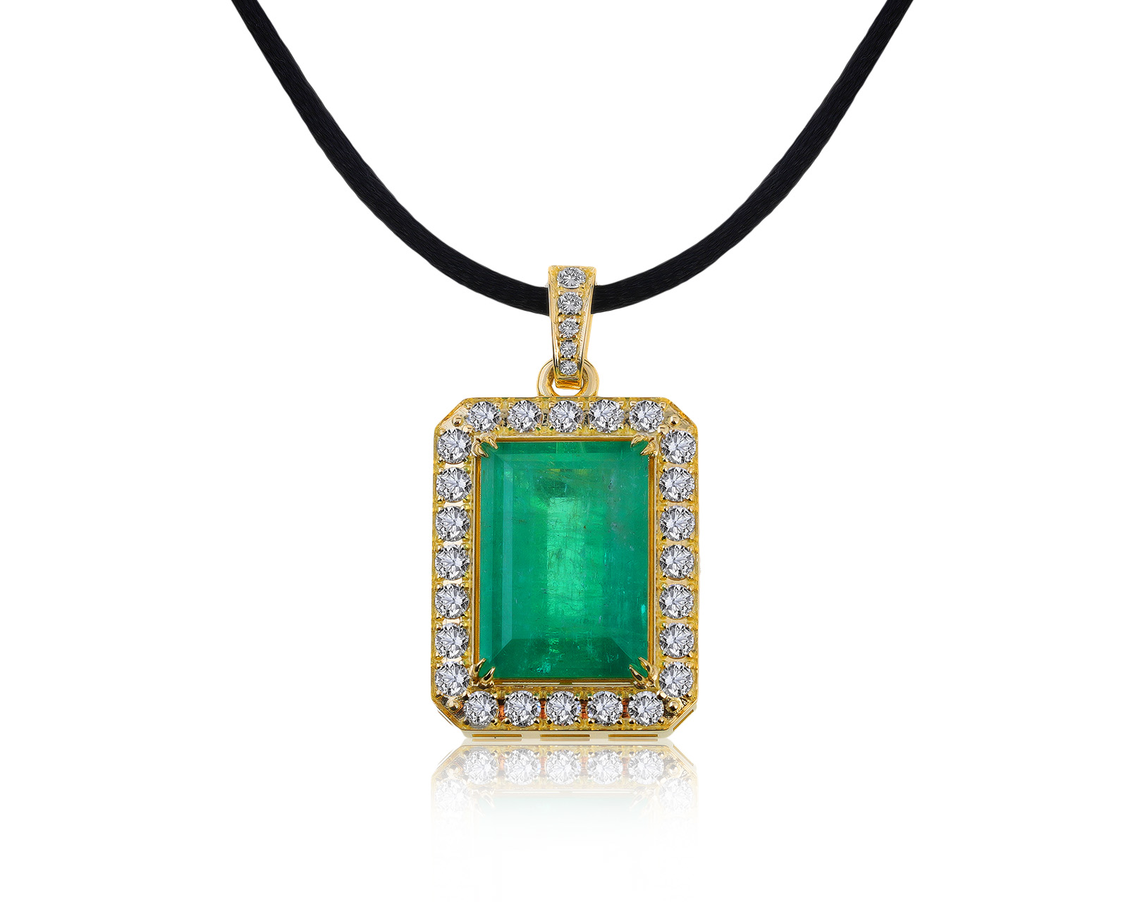 Притягательный золотой кулон с изумрудом 14.64ct 160621/9