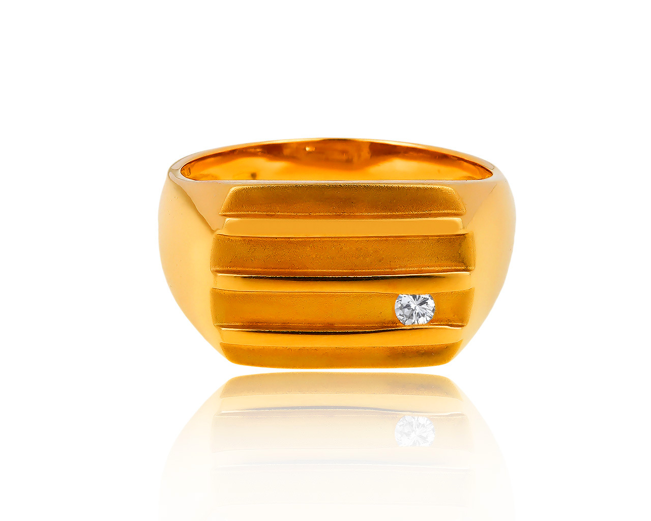 Итальянское золотое кольцо с бриллиантом 0.06ct 190217/6