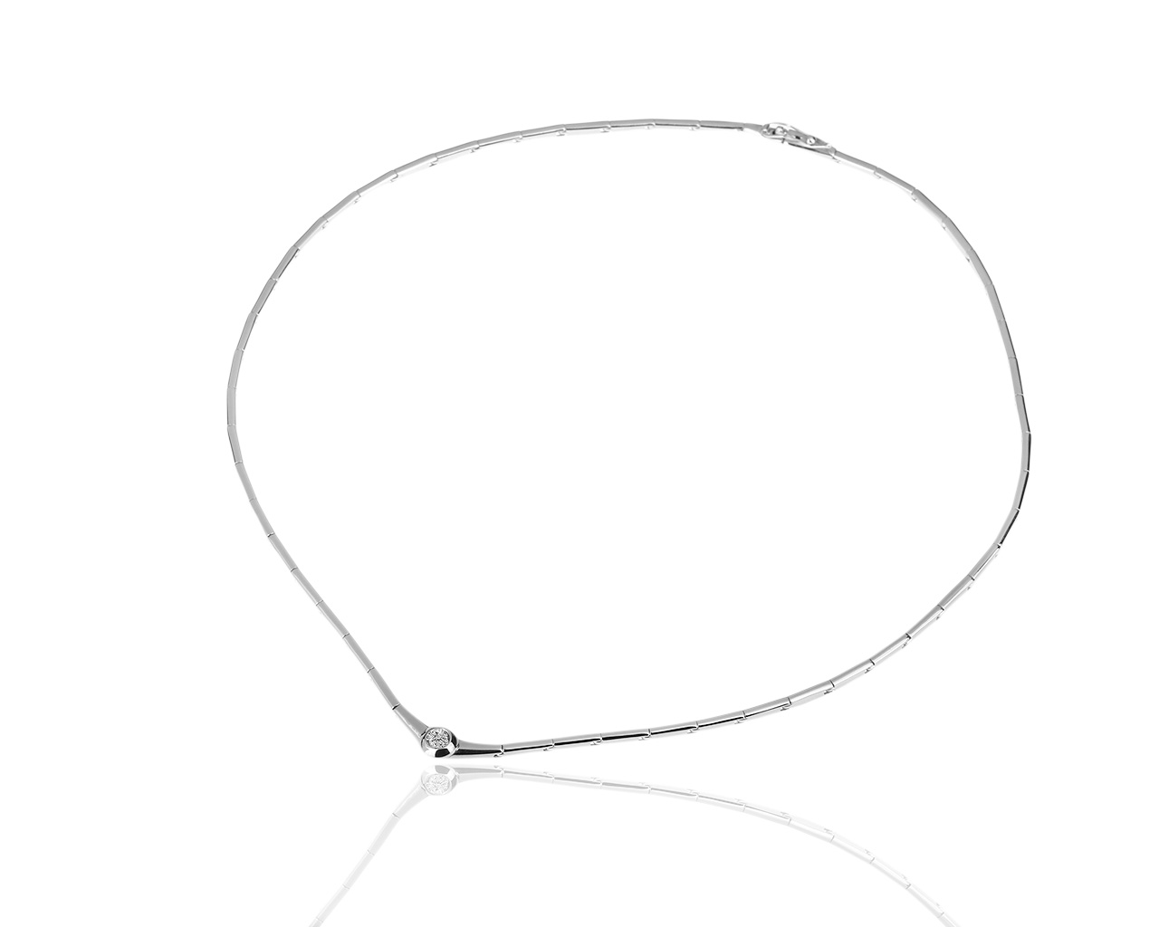 Утонченное золотое колье с бриллиантом 0.22ct