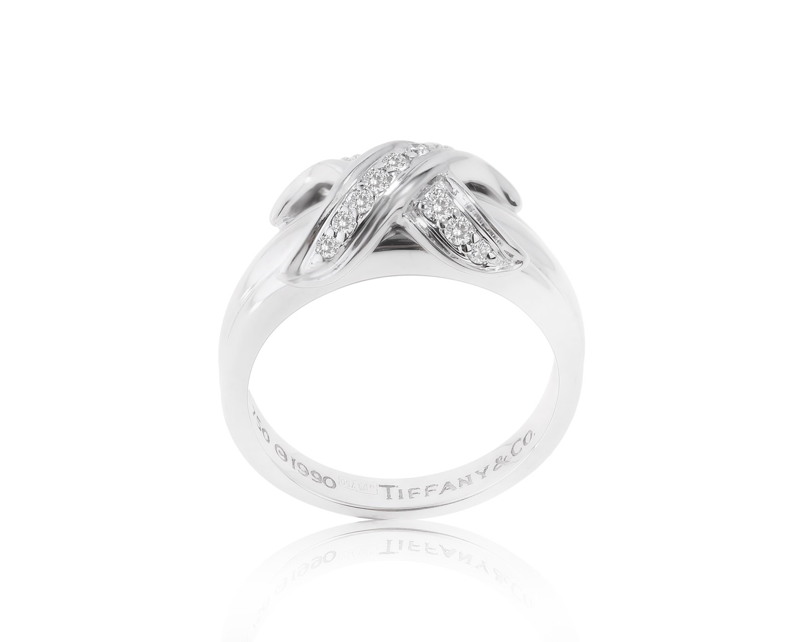Оригинальное золотое кольцо Tiffany&Co Signature X