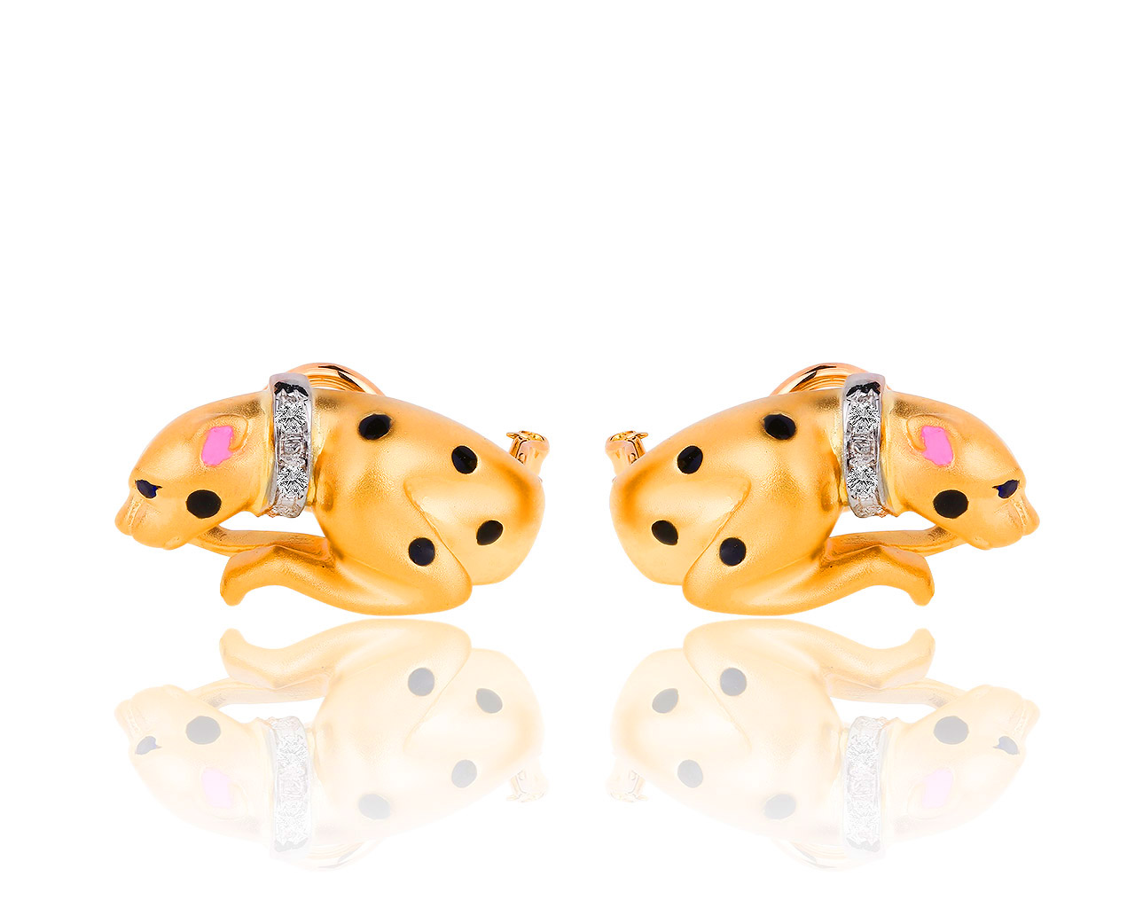 Итальянские золотые серьги с бриллиантами и сапфирами 081117/2