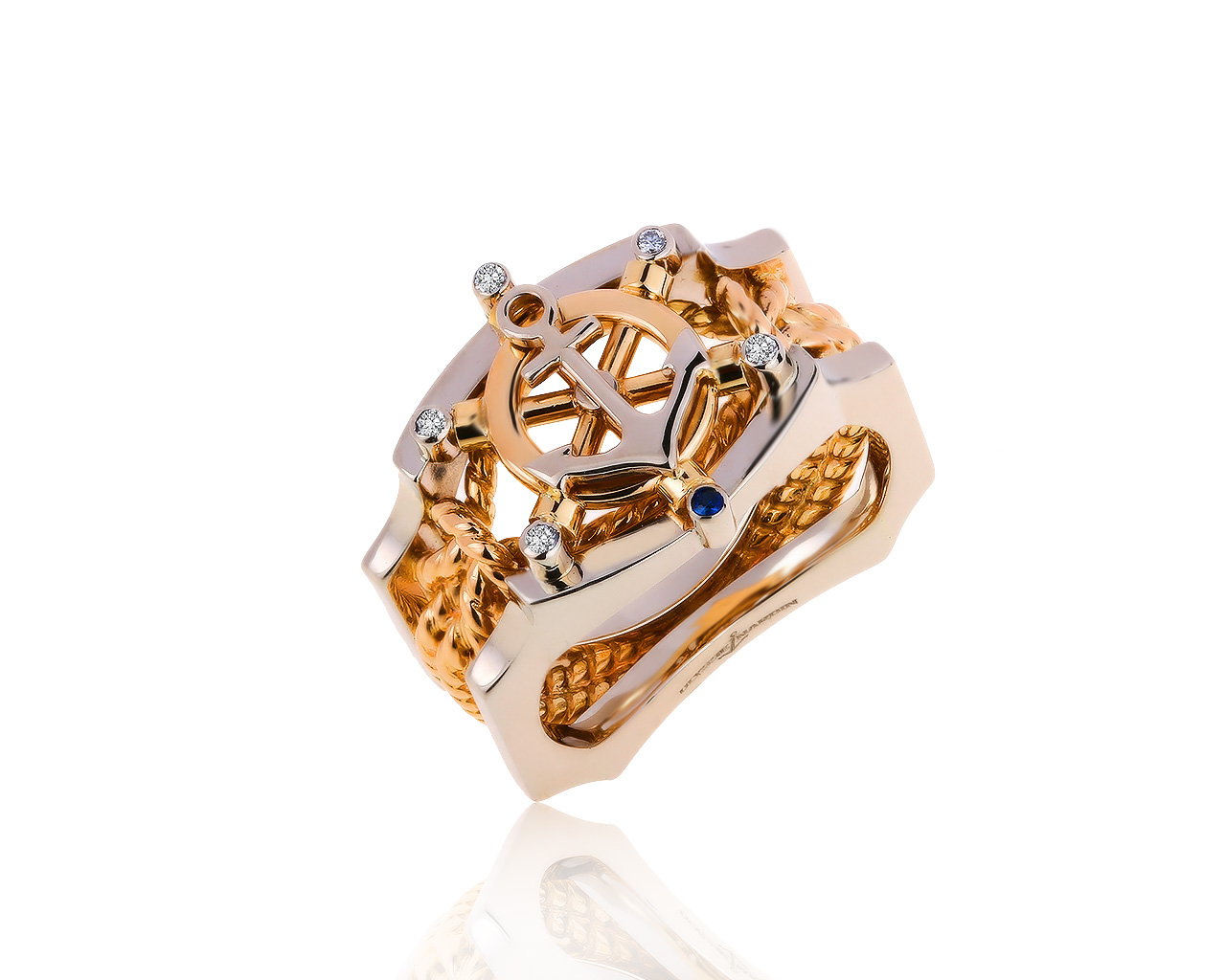 Оригинальное золотое кольцо с бриллиантами 0.08ct Ulysse Nardin 121019/9