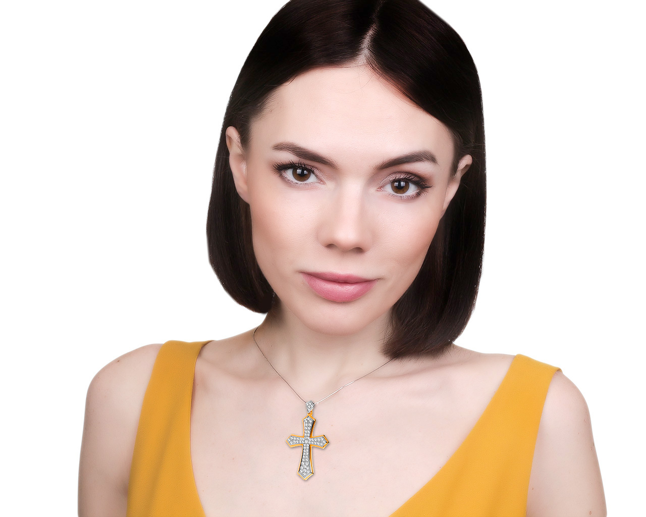 Безупречный золотой кулон с бриллиантами 1.05ct