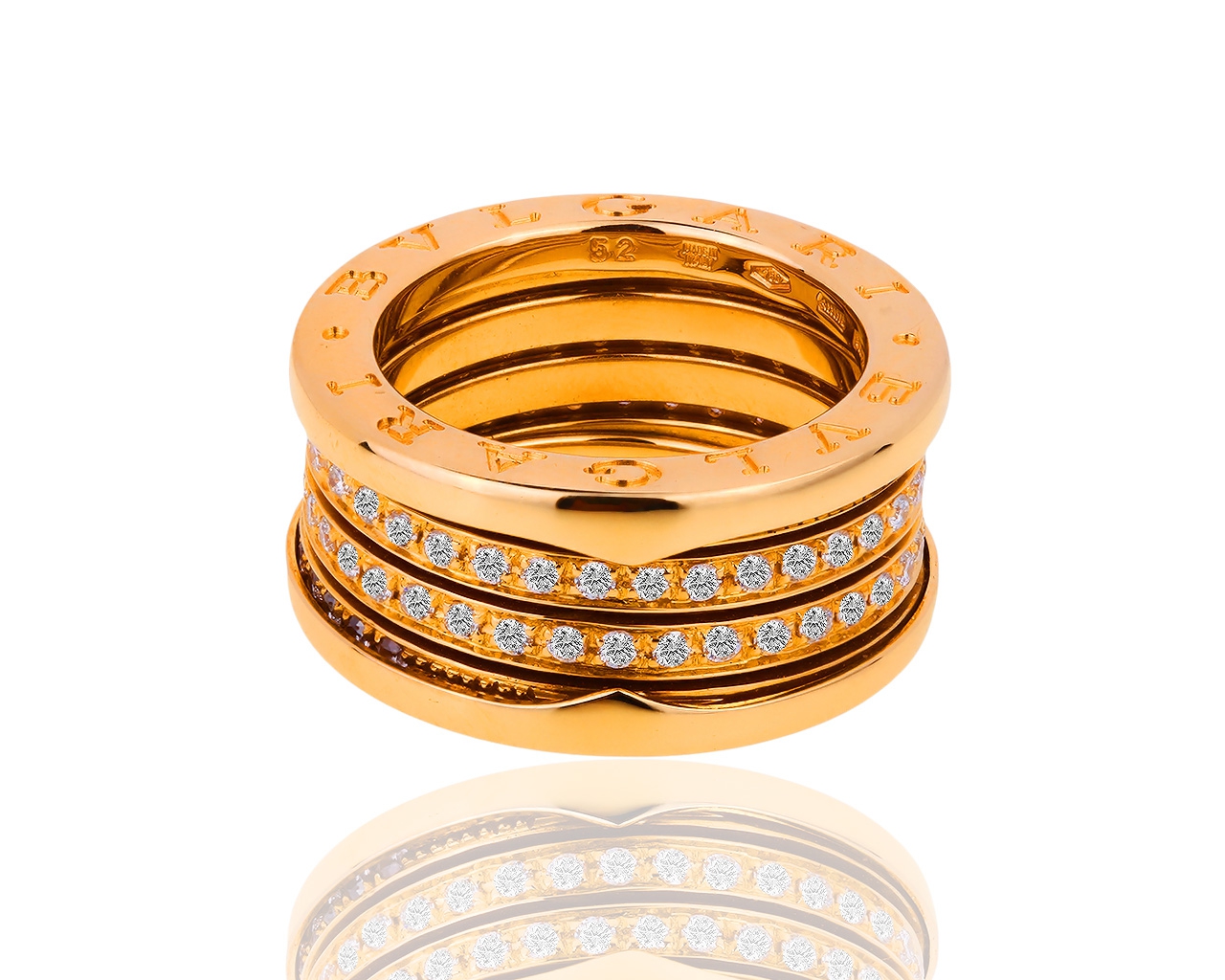 Безупречное золотое кольцо с бриллиантами 1.01ct Bvlgari 230318/3