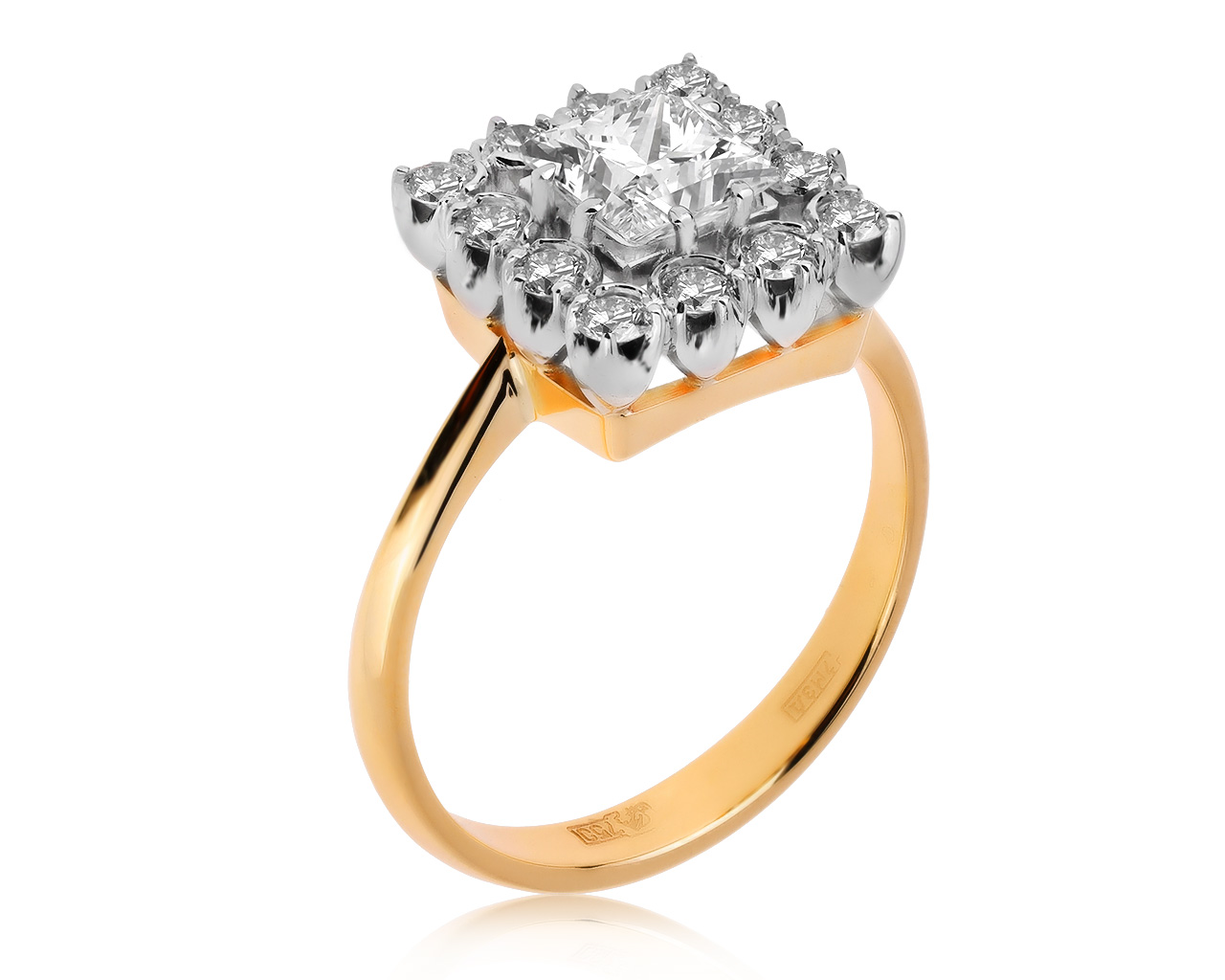 Модное золотое кольцо с бриллиантами 1.52ct 290620/2