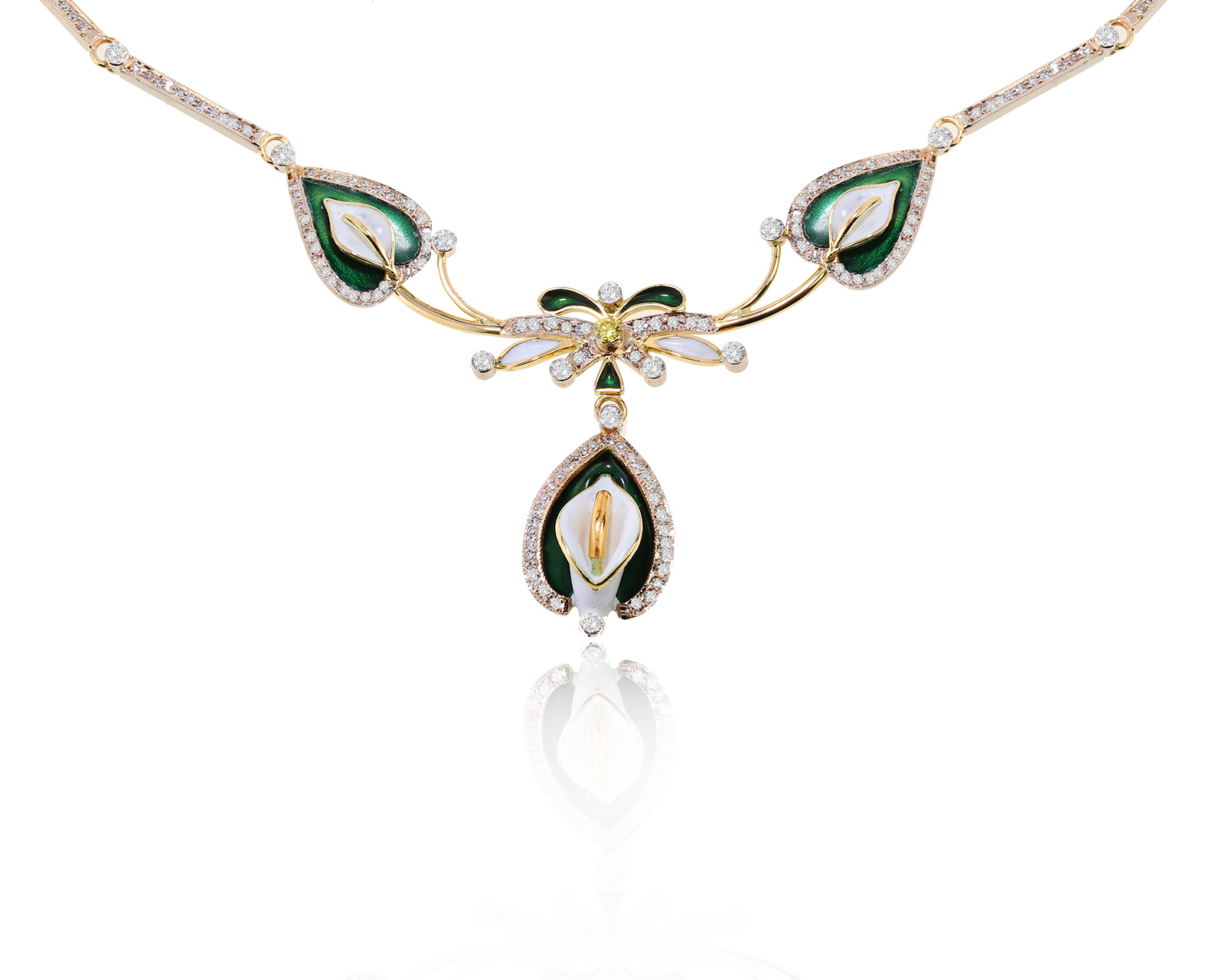 Золотое колье с бриллиантами 1.61ct СССР 050723/1 Золотое колье с бриллиантами 1.61ct СССР 050723/1