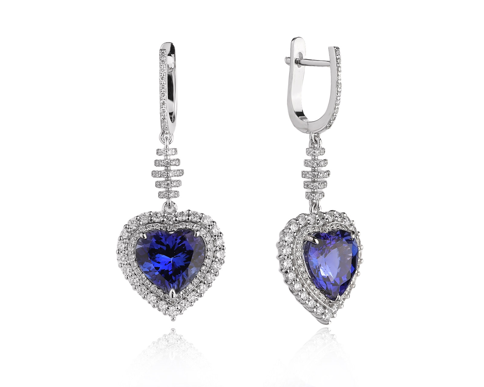 Золотые серьги с танзанитами 5.12ct Evgeny Matveev
