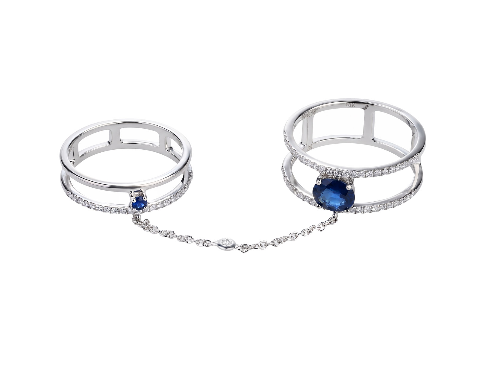 Оригинальное золотое кольцо с сапфирами 0.77ct Fragola Creations 130226/1