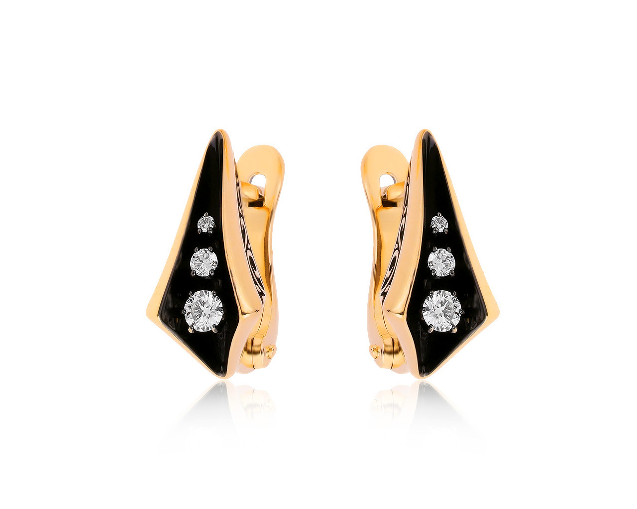 Потрясающие золотые серьги с бриллиантами 0.20ct 031120/1