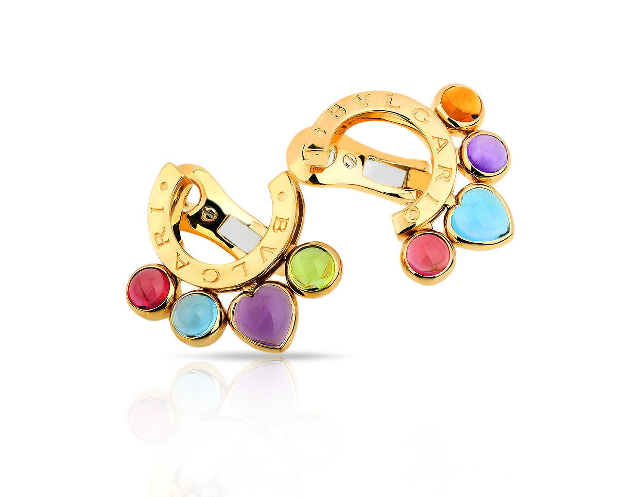 Яркие золотые серьги Bvlgari Allegra 180218/2