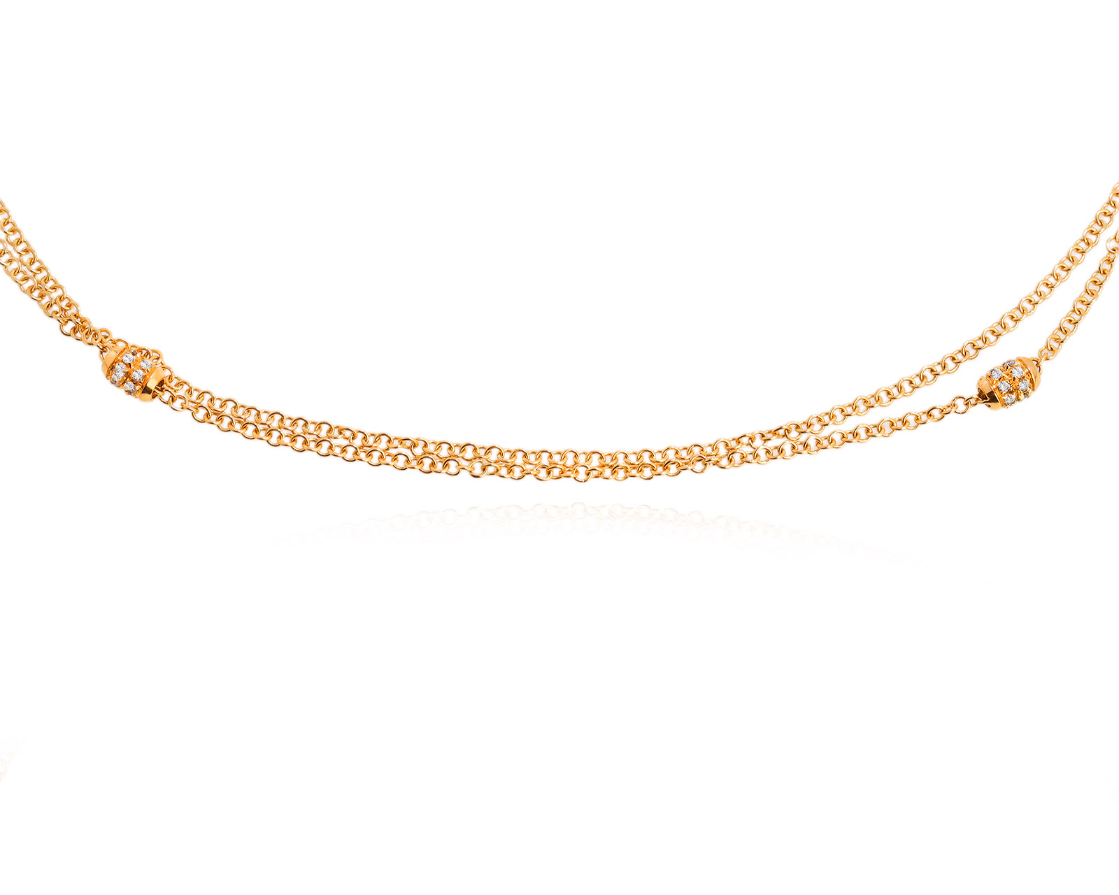 Оригинальное золотое колье с бриллиантами 0.19ct Leo Pizzo