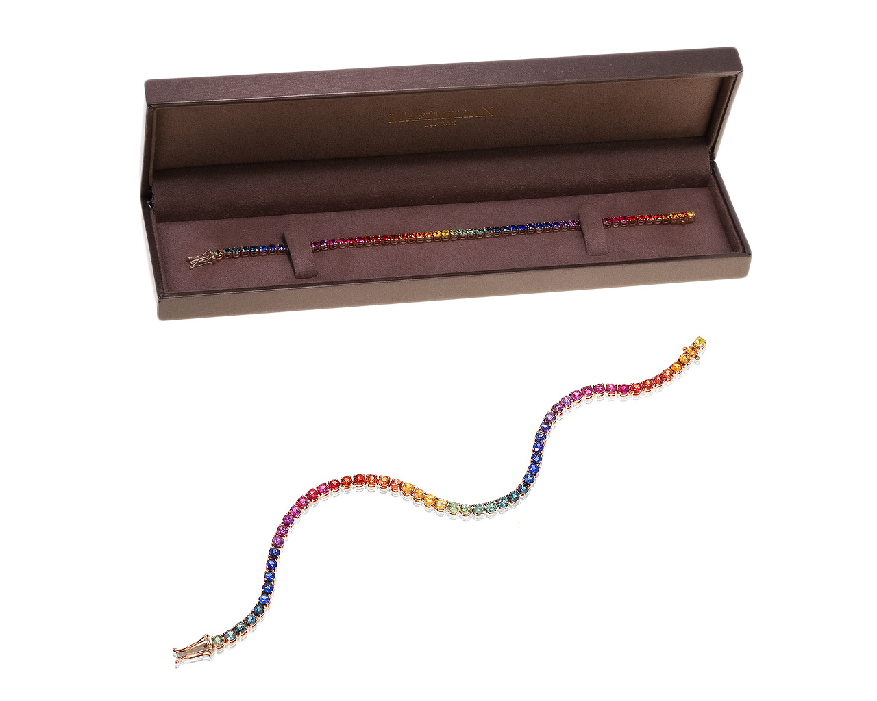 Оригинальный золотой браслет с сапфирами 8.05ct Maximilian Rainbow