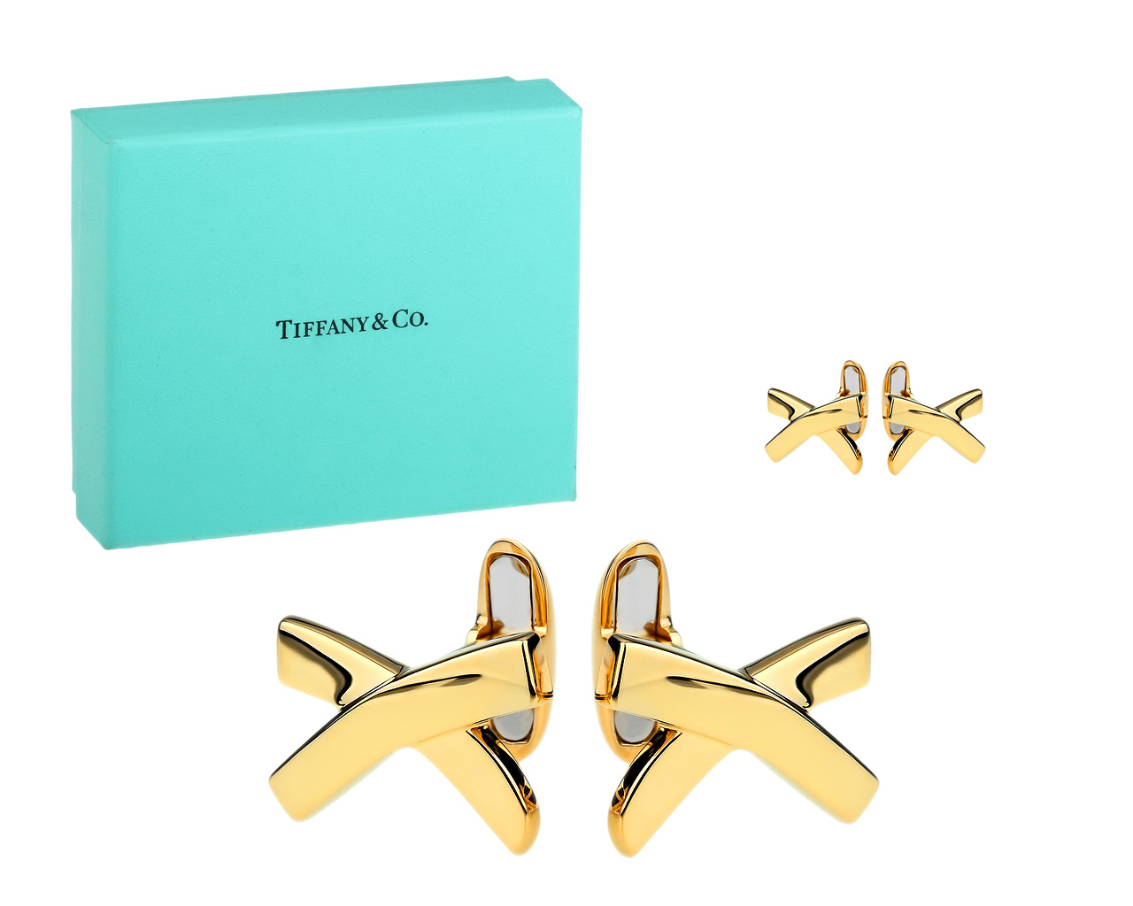 Оригинальные золотые запонки Tiffany&Co Paloma Picasso