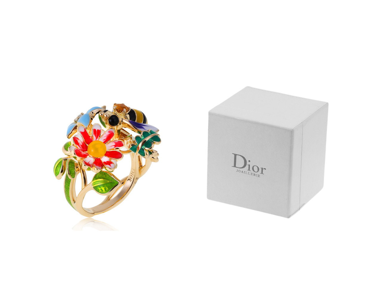 Оригинальное золотое кольцо с цитрином 0.15ct Dior Diorette
