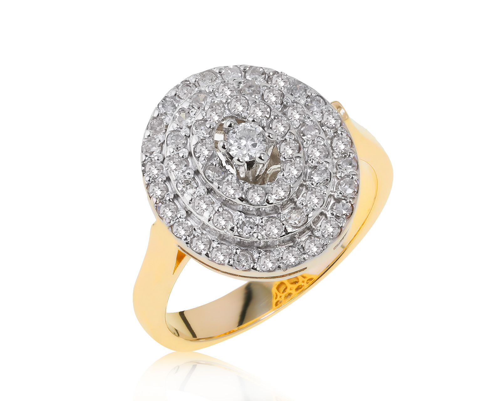 Изысканное золотое кольцо с бриллиантами 0.58ct