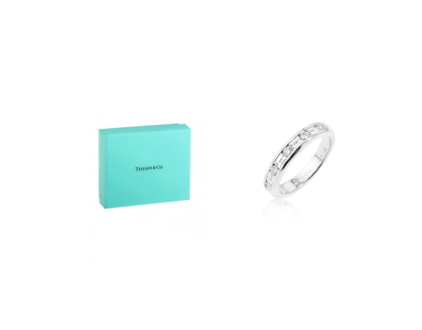 Оригинальное платиновое кольцо Tiffany&Co Channel-Set Band