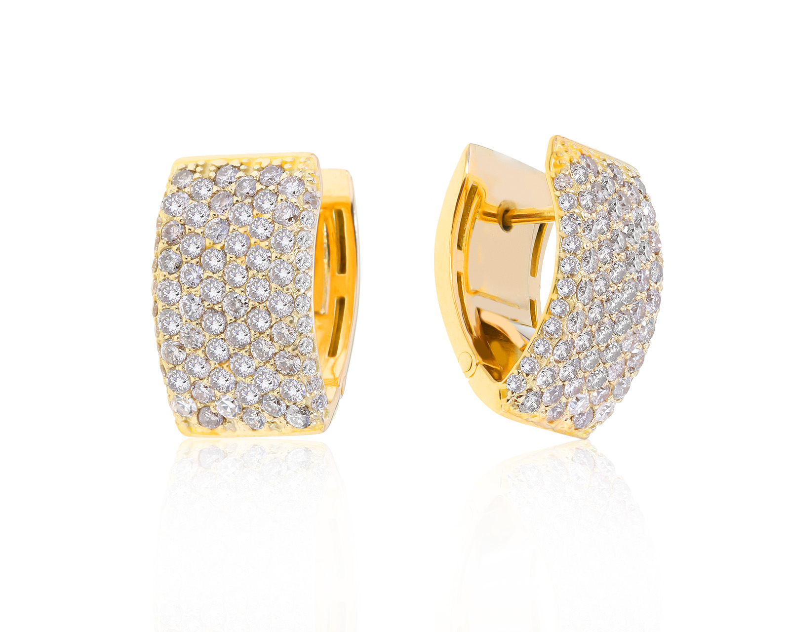 Притягательные золотые серьги с бриллиантами 2.56ct 271021/10